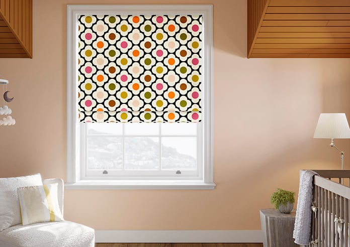Orla Kiely Spot Flower, Red Multi - Twist&Fit Roman Blind - Image 3